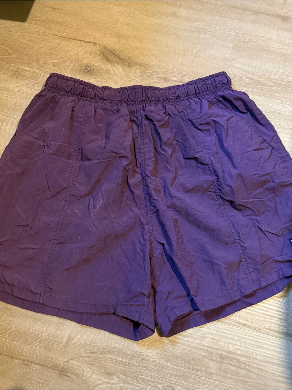 White Sierra Plum Elastic Waist Shorts